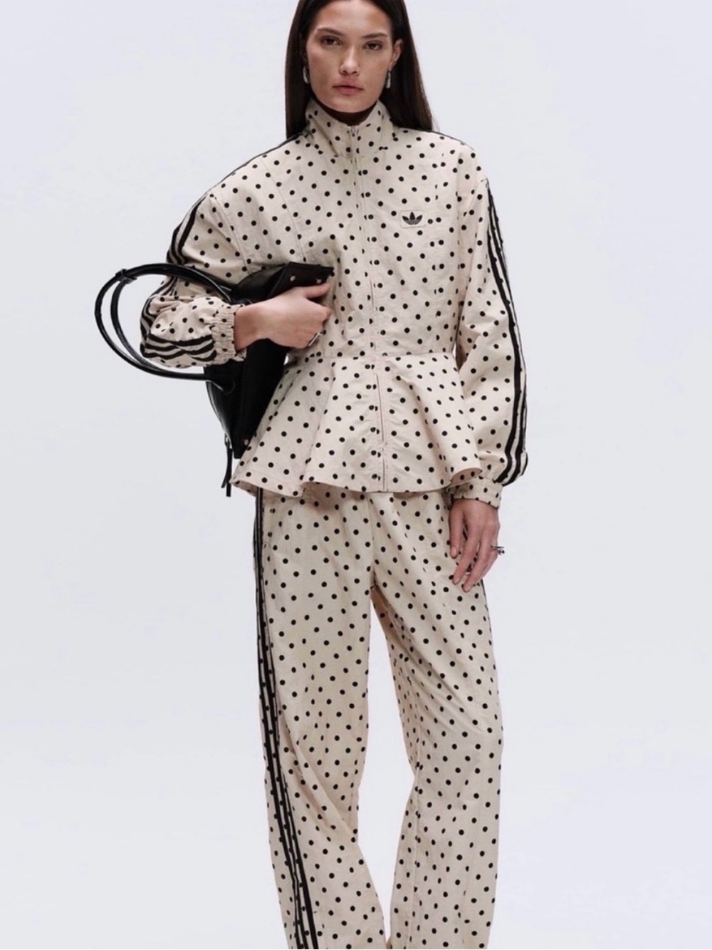 Adidas x Asos limited edition Beige w/ Black Polka Dot jacket - new no tags - Picture 3 of 7